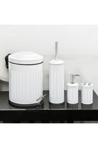 MATMEL Vintage 4-Piece Bathroom Set - White