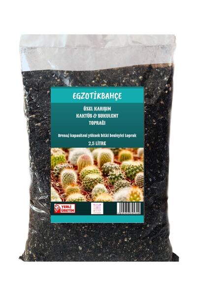 EGZOTİKBAHÇE Torf Kaktüs Sukulent Toprağı 2.5l. Besin Takviyeli Profesyonel I...