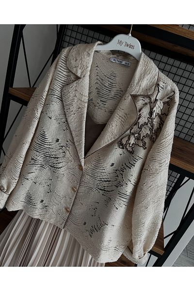 My twins Ewas Design Midi Length Skirt Blouse Jacket Women's Triple Set