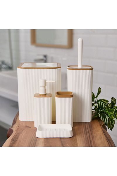 ASPARTAM Mina Due 5-Piece Bathroom Set - White