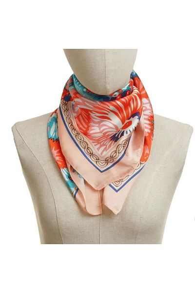 Intisimo Eșarfă la modă pentru femei, 70x70 cm, roz/multicolor