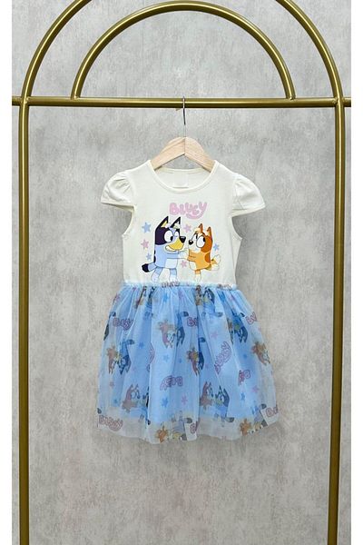 GAist Kids Baby Rochie pentru fetiță cu fustă din tul cu imprimeu Bluey