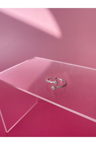 SİMİ TAKI Steel Clover Model Silver Adjustable Ring