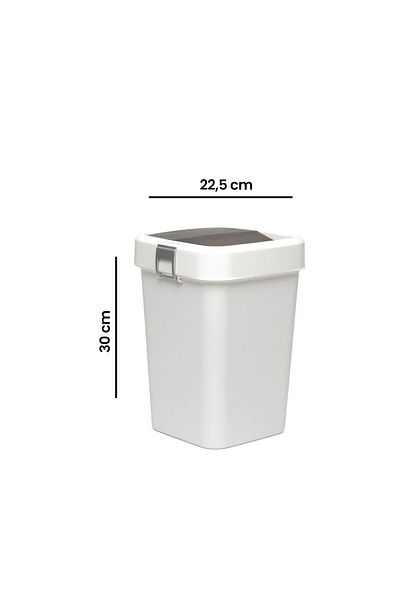 ASPARTAM Comfort Dust Bin White Trash Can - 8 Lt