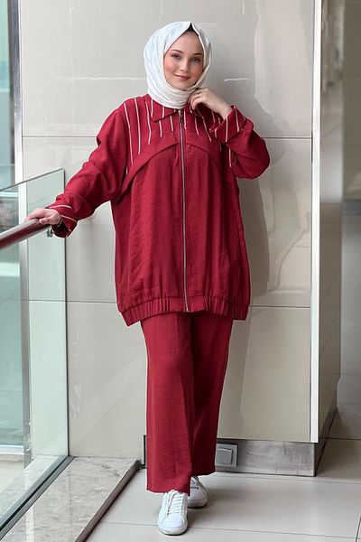 Nuss Verev Striped Cap Pants Set