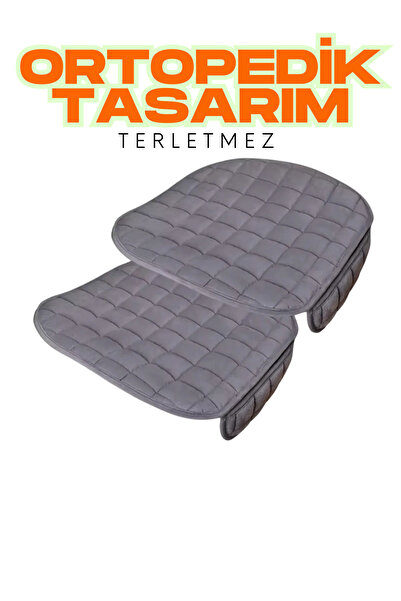 TROBUS Antrasit Kadife Yüzeyli Araba Oturak Minderi – Kaymaz, Ön/Arka Koltuklara Uyumlu