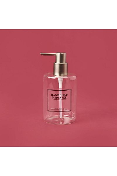 MATMEL Dozator rotund de săpun lichid din sticlă borosilicată - transparent / gri