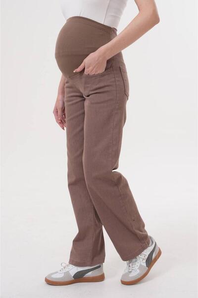 BIG LESSON Hamile Esnek Karın Bantlı Beli Ayarlanabilir Boru Paça Kot Pantolon