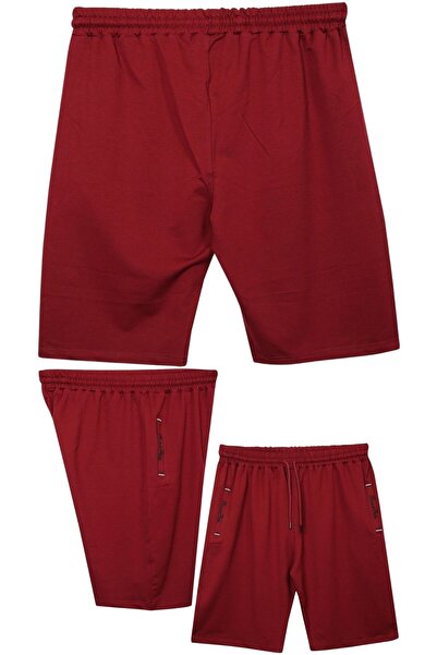 marufshop Büyük Beden 110 - 155 Kilo Arası İçin Uygun Bedenli Cepleri Nakış Detaylı Likralı Penye Erkek Şortu