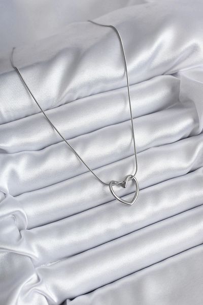 Store 316L Steel Silver Color Heart Model Women's Necklace