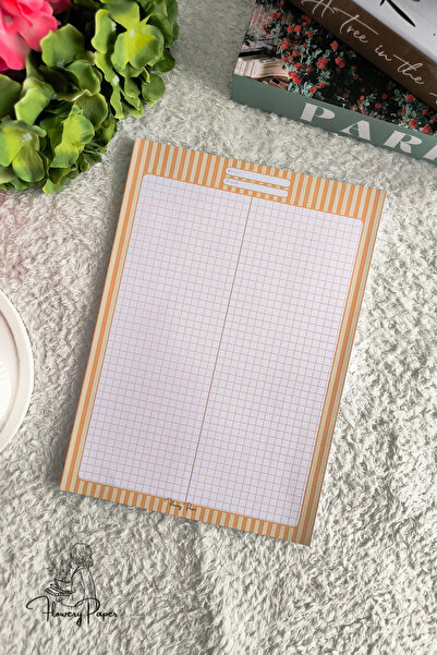 Flowery Paper A4 Notepad - Memopad,Check List ,Bloknot ,Not kağıdı, Okul Defteri