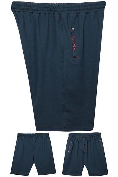 marufshop Large Size 110 - Suitable for 155 Kilos Lycra Combed Cotton Men's Shorts with Embroidered Detailed Fitted Pockets