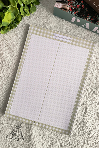Flowery Paper A4 Notepad - Memopad,Check List ,Bloknot ,Not kağıdı, Okul Defteri