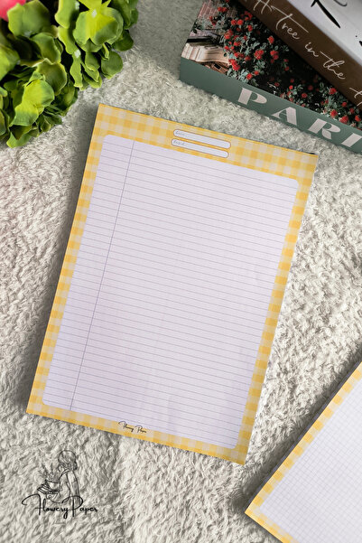 Flowery Paper A4 Notepad - Memopad,Check List ,Bloknot ,Not kağıdı, Okul Defteri