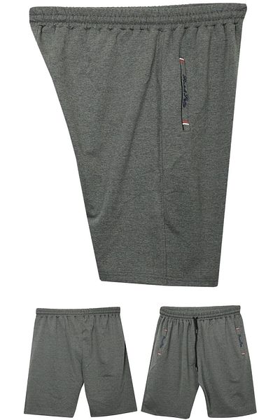 marufshop Large Size 110 - Suitable for 155 Kilos Lycra Combed Cotton Men's Shorts with Embroidered Detailed Fitted Pockets