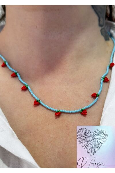 Darya DD54 الأحمر الأزرق البوهيمي وقلادة مطرز يدويا