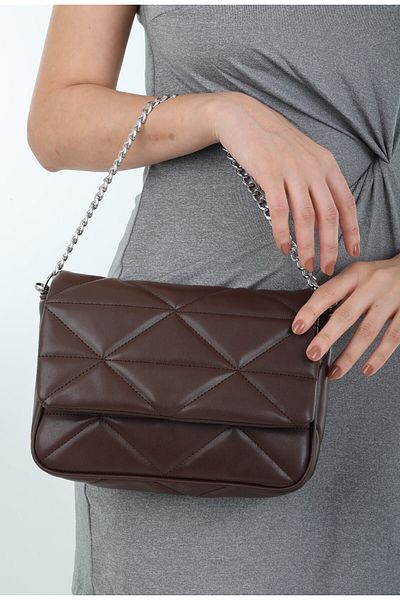 NahitaTyana Geantă de umăr de damă din piele moale cu model Baklava