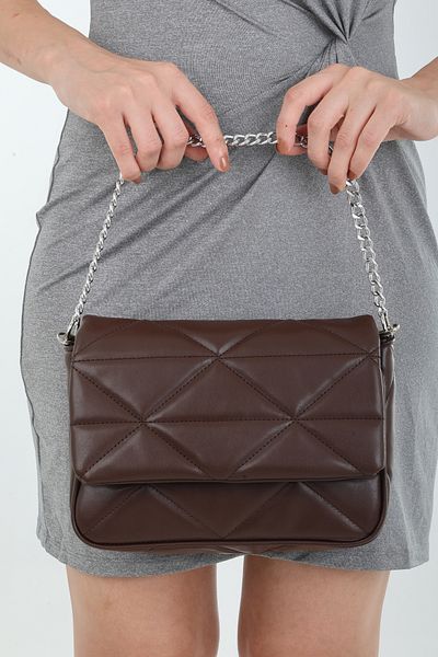 NahitaTyana Geantă de umăr de damă din piele moale cu model Baklava