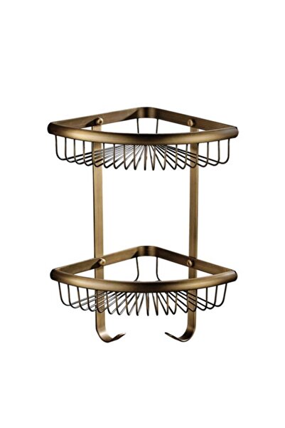 Choice رف زاوية من طبقتين، إكسسوارات حمام، رف مناشف برونزي عتيق، حامل ورق توا...