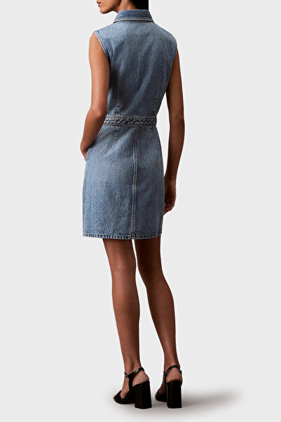 Calvin Klein % 100 Pamuk Regular Fit Kot Elbise LV047B074GRJK ELBİSE LV047B074G RJK