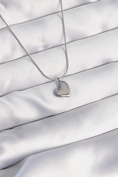 Store 316L Steel Silver Color Minimal Heart Design Necklace