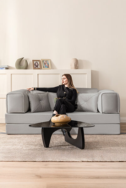 BRANNA HOME Legom 2 Kişilik Sünger Koltuk – Açılabilir Yataklı Yorganlı Çok A...