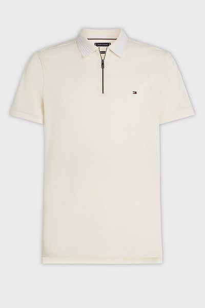 Tommy Hilfiger 100% Cotton Regular Fit Zippered Polo Neck t Shirt Men's Polo Neck t Shirt Mw0Mw3847