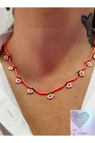 Darya Dd49 White Puppy Bohemian & Handmade Beaded Necklace