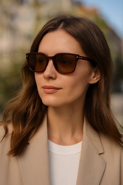 Daniel Klein Brown Frame Polarized Women's Sunglasses