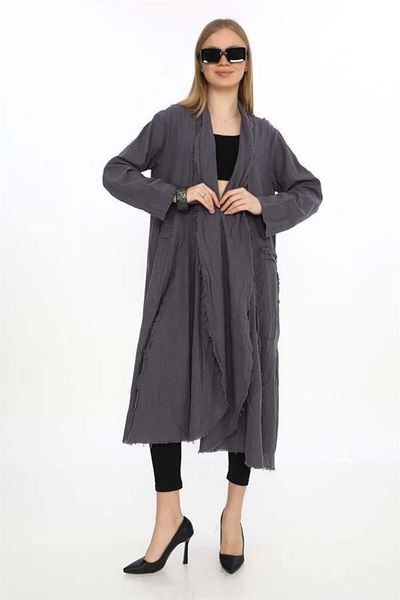 EREN STYLE Bohomiyan Long Fringed Linen Kaftan & Cap