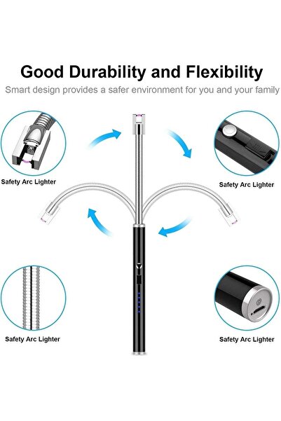 Generic Electric Arc Lighter, Plasma Lighter Flameless Windproof USB Rechargeable for BBQ Gas Stove Candle F