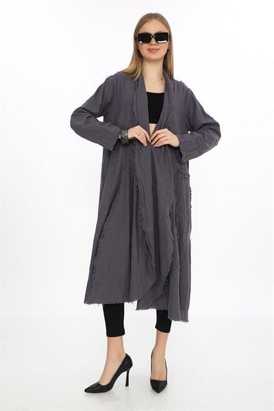EREN STYLE Bohomiyan Long Fringed Linen Kaftan & Cap