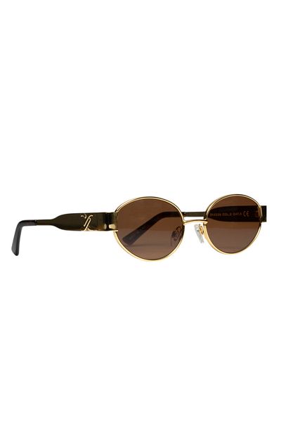 Daniel Klein New Season Oval Gold Brown Women's Sunglasses