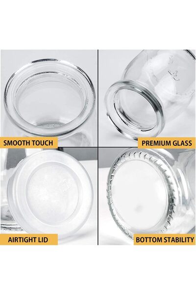 Generic 6PCS Yogurt Glass Jar with Lid, Mini Dessert Clear Glass Jars (200 ml)
