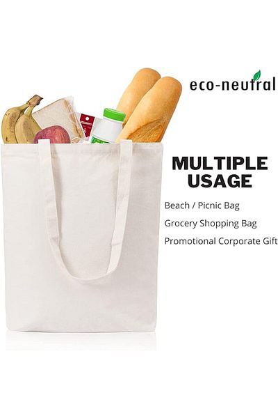 Generic 5 Pcs Reusable Cotton Canvas Tote Bag Designer Grocery Shopping Bags Convenient for Everyday Shoppin