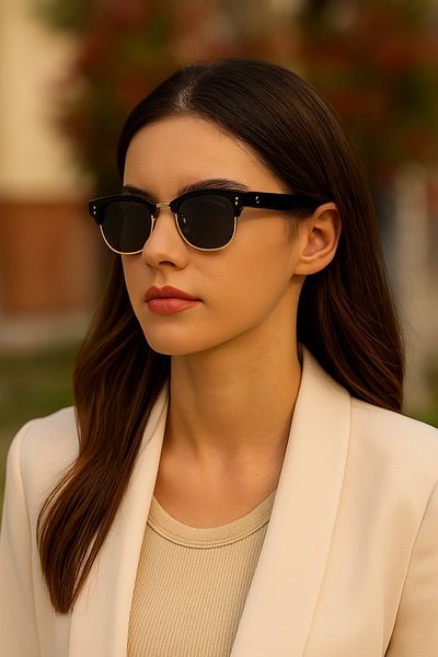 Daniel Klein New Season Women's Black Clubmaster Polarized Sunglasses