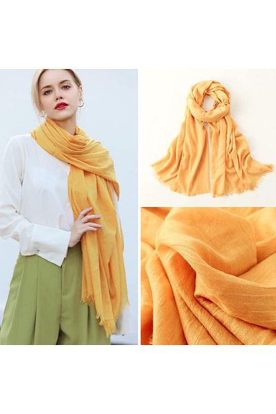 Generic Women's scarf, Cotton and Linen, Sky Blue