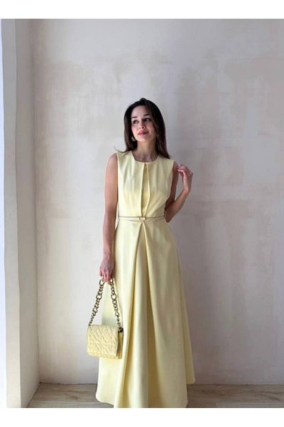 Masspera Sleeveless Belted Design Maxi Dress