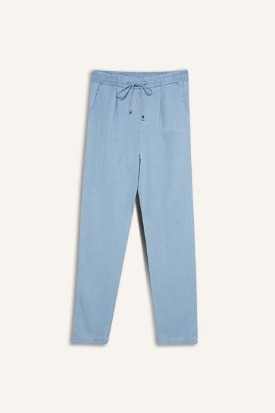 DeFacto Pull on Carrot Fit High Waist Ankle Length Washed Pants D8236Ax25Sm