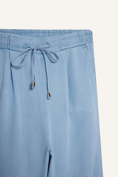 DeFacto Pull on Carrot Fit High Waist Ankle Length Washed Pants D8236Ax25Sm