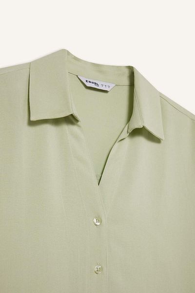 DeFacto Oversize Wide Fit Linen Blended Short Sleeve Shirt C3807Ax25Sm