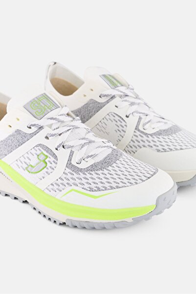 SJ Men Textile Upper Lace Up Running Shoes, Off White