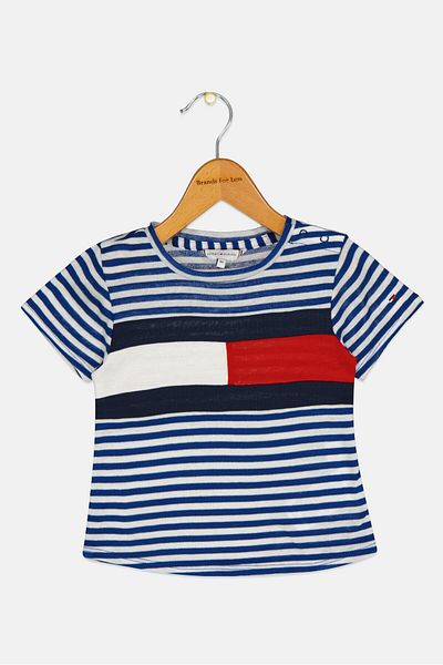 Tommy Hilfiger Toddlers Boy Stripe Short Sleeve T-Shirt, Multicolor