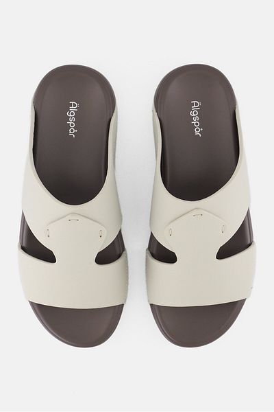 Algspar Men Slip On Arabic Sandals, Light Grey