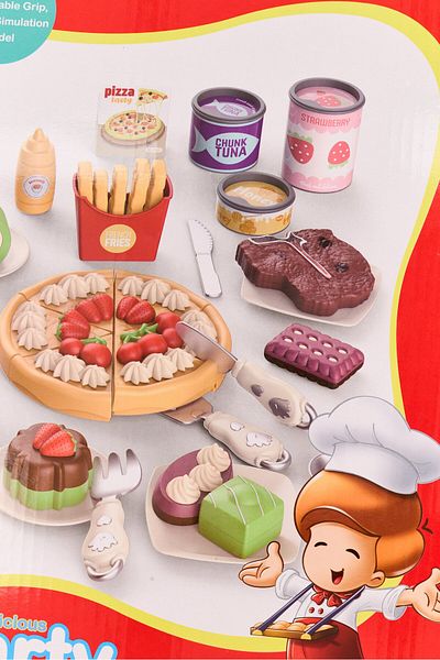 New Boy 22 Play Food Pieces And Accessories Delicious Party Set