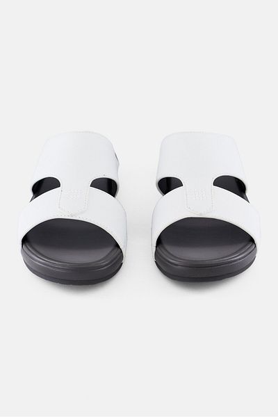Algspar Men Slip On Arabic Sandals, White