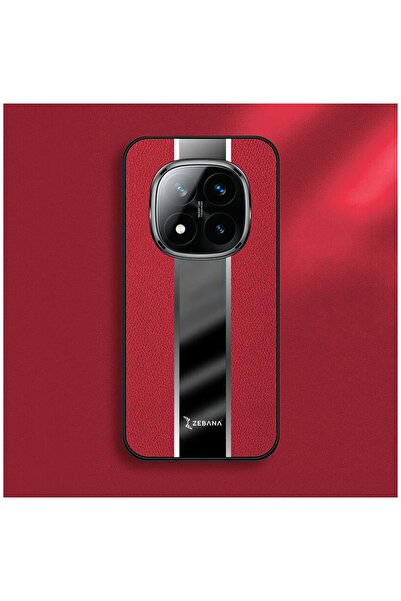Zebana Xiaomi Redmi Note 14 Pro Plus 5g Compatible Case Zebana Premium Leather Case Red