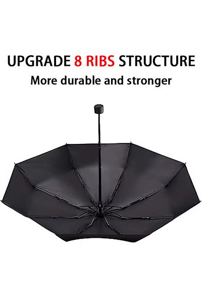 fulina Mini Windproof Umbrella,8 Reinforced Fiberglass Rribs,Lightweight,with 95% UV Protection,Black