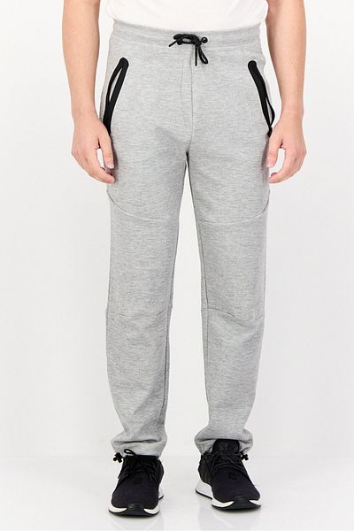 CELIO Men Regular Fit Heather Jogger Pants, Light Grey