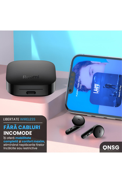 Xiaomi Buds 6 Active In-ear Bluetooth Headphones, Strong Bass, Extended Battery Life, Black